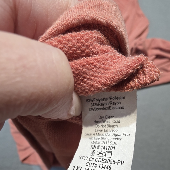 NWT Perfectly Priscilla Women's Casual Dress in Dusty Salmom 1X PTP 24 - Picture 3 of 5